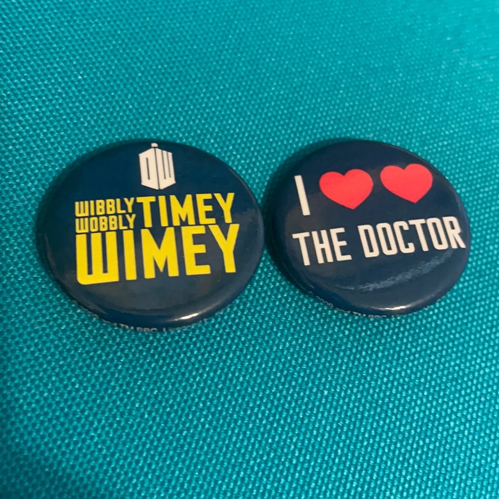 Doctor Who buttons - wibbly wobbly timey wimey